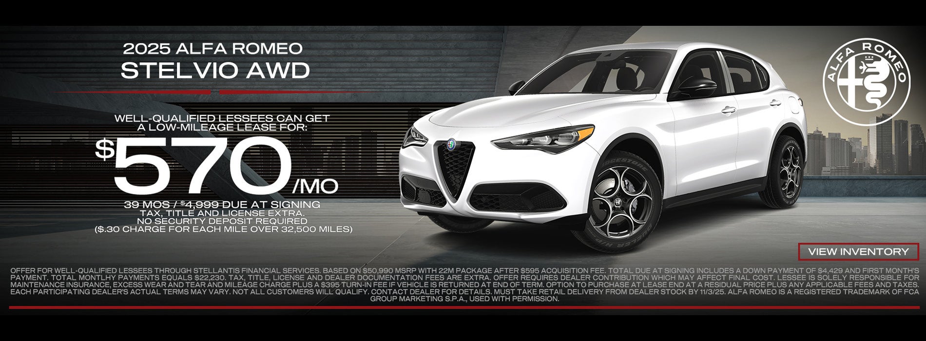 2025 Alfa Romeo Stelvio Lease Offer