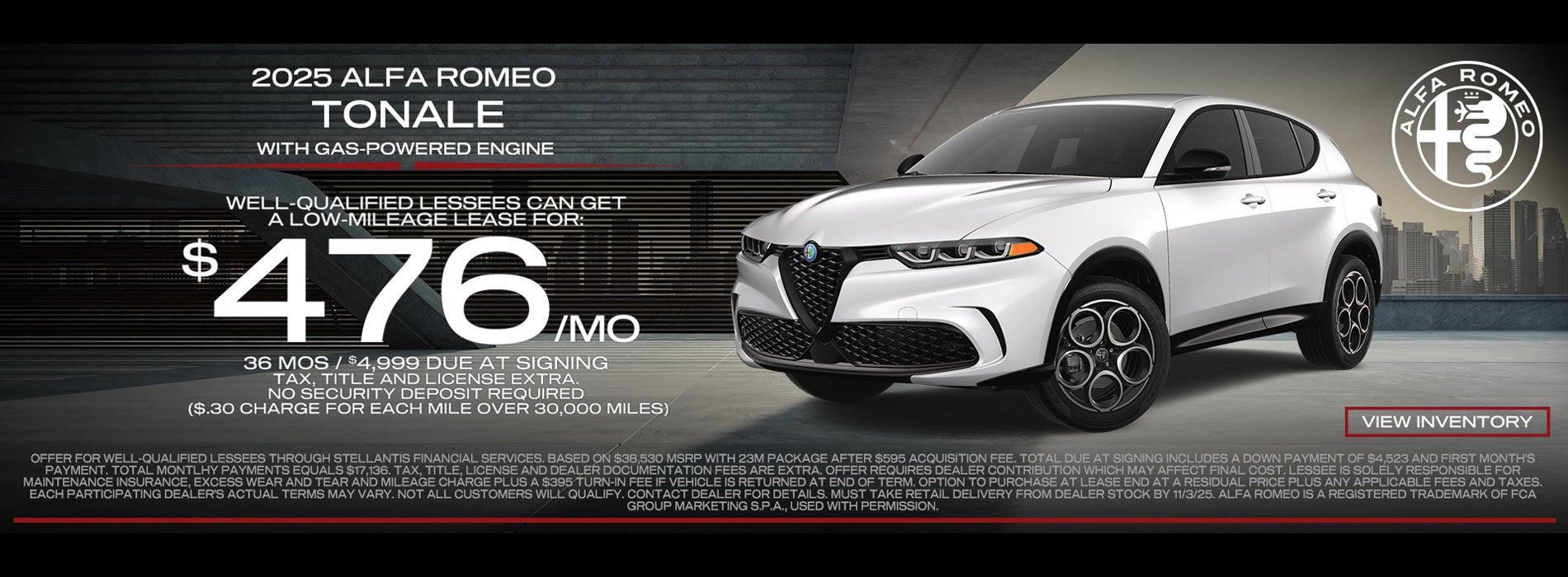 2025 Alfa Romeo Tonale Lease Offer