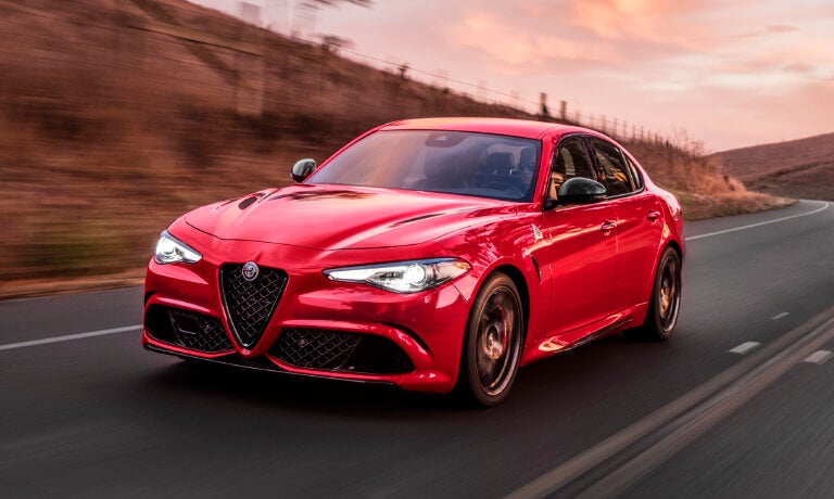 2023 Alfa Romeo Giulia exterior highway at sunset