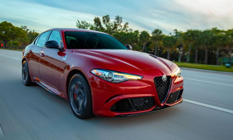 2023 Alfa Romeo Giulia exterior road at dusk