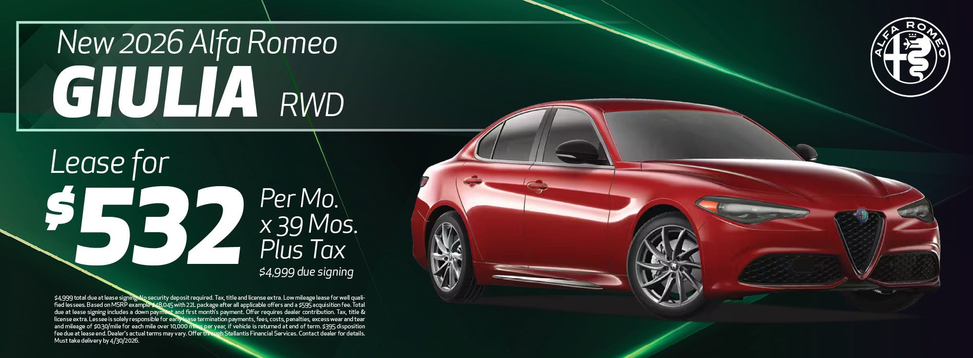 2026 Alfa Romeo Giulia Lease Offer