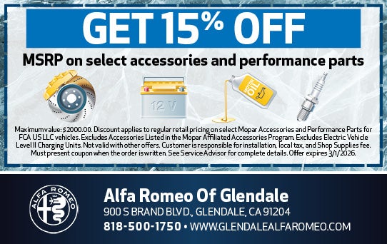 Get 15% Off Select Parts & Accessories