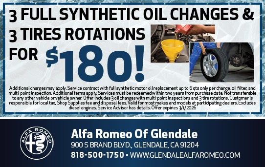 Synthetic Oil Change & Tire Rotation