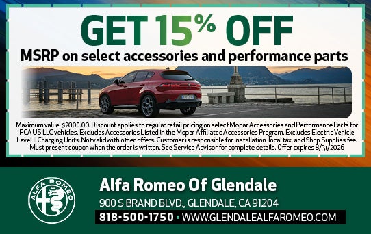 Get 15% Off Select Parts & Accessories