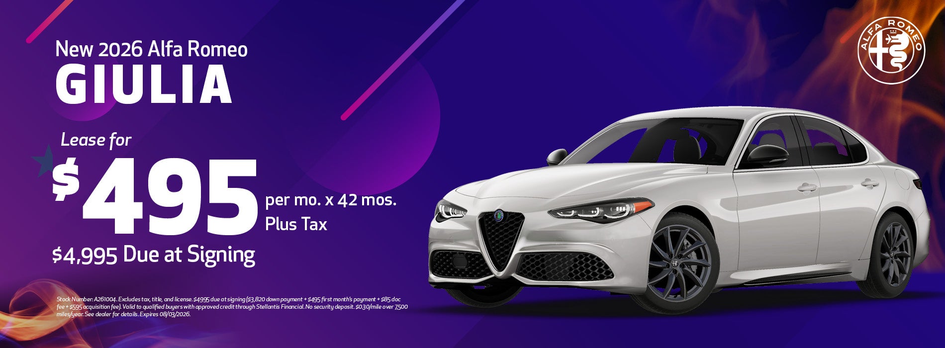 2026 Alfa Romeo Giulia Lease Offer