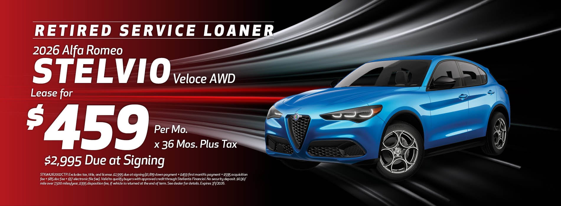 2026 Alfa Romeo Stelvio Lease Offer