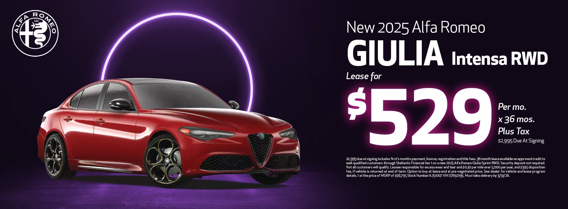 2025 Alfa Romeo Giulia Lease Offer