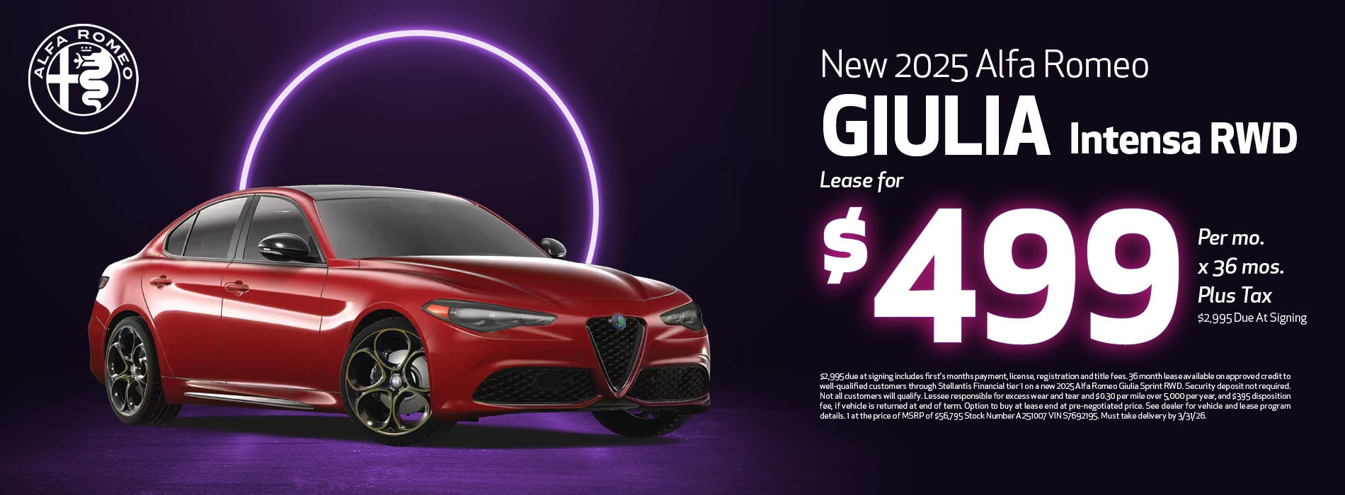 2025 Alfa Romeo Giulia Lease Offer