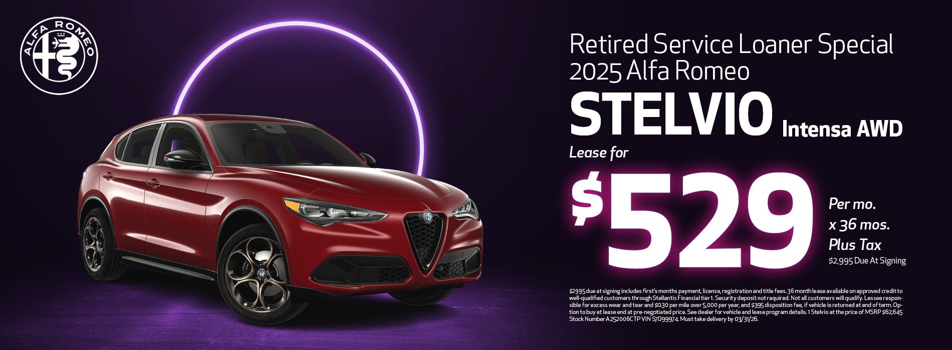 Retired Service 2025 Alfa Romeo Stelvio Lease Offer