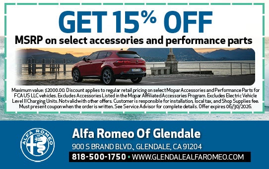 Get 15% Off Select Parts & Accessories