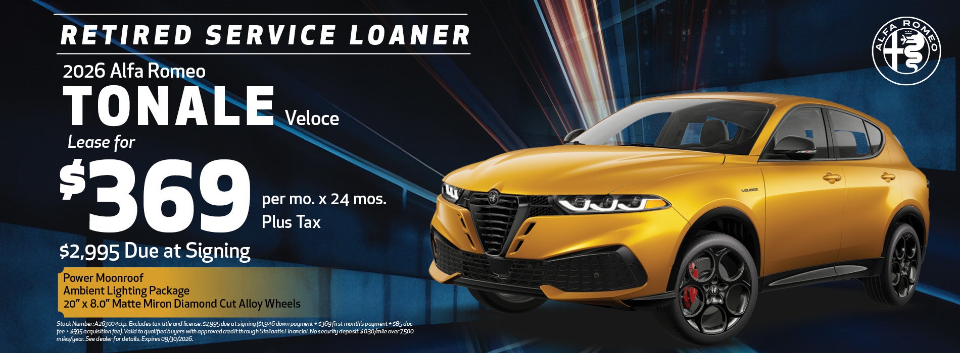 Retired 2026 Alfa Romeo Tonale Lease Offer