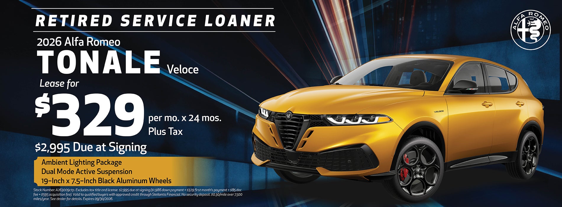 Retired 2026 Alfa Romeo Tonale Lease Offer